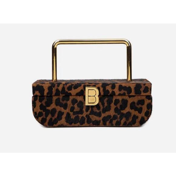 Brandon Blackwood Handbags - Brandon Blackwood Vanity Purse in Leopard Ponyhair with Mirror